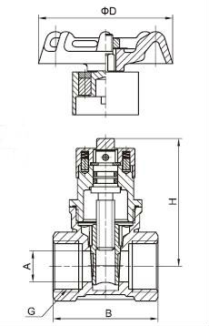 1013 magnetic lockable gate valve drawing