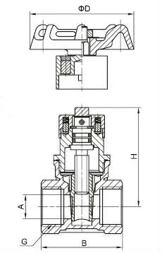 Brass Magnetic Lockable Gate Valve, Full Port, NSF UPC