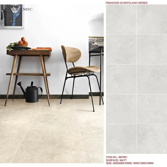 Chinese White and Grey Matt Finish Anti Slip 600x600 Ceramic Floor Tiles for Living Room