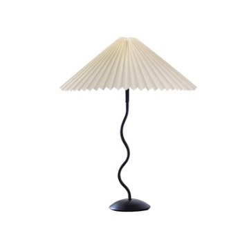 Japanese-Style Vintage Pleated LED Bedside Lamp