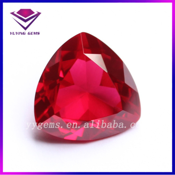 Wuzhou Fat Triangle Shape Trillion Cutting Synthetic Corundum Gemstone for Fashion Jewelry Making