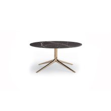 Modern Marble Coffee Table with Stainless Steel Base