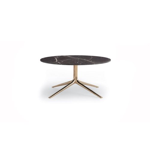 Modern Marble Coffee Table with Stainless Steel Base