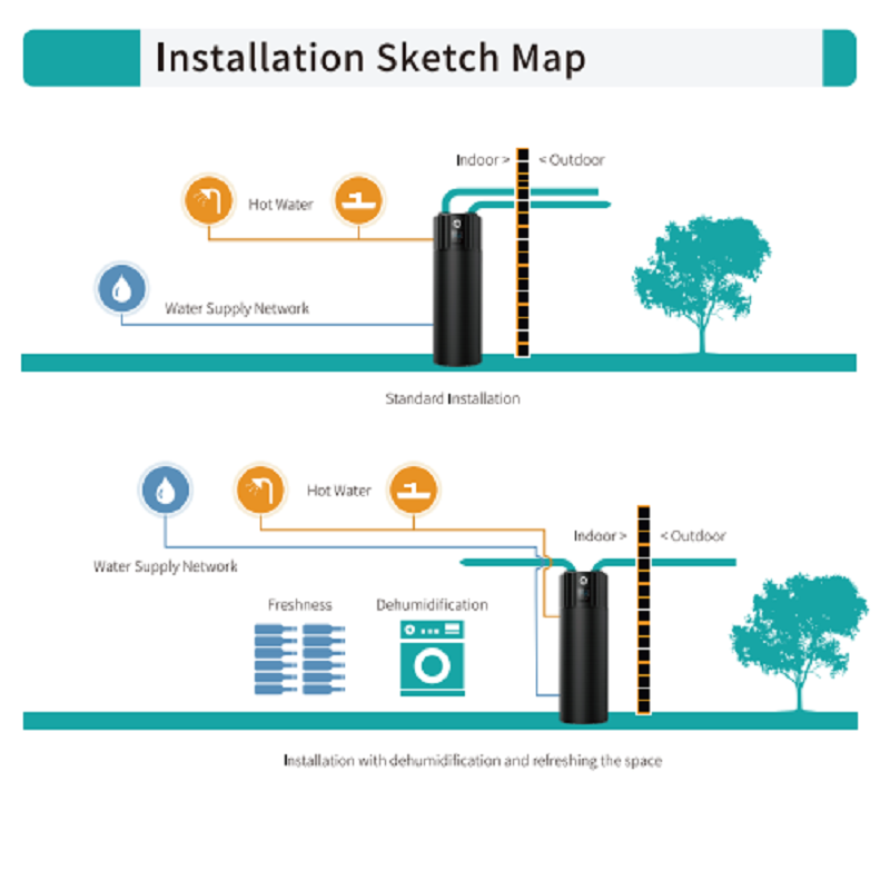 Installation Sketch Map of Hot Spring Water Heater