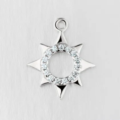 Wholesale DIY fashion jewelry accessory sun pattern silver charm