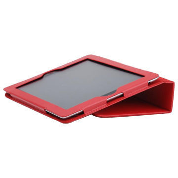 Leather Case for iPad with Stand Function, Made of PU Material and Sewing Style