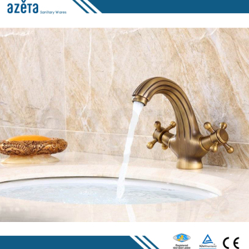 Hot And Cold Water Type Bathroom Wash Basin Antique Brass Tap