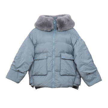 Fake Fur Standing Collar Women's High Quality Duck Down Feather Jacket