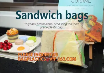 LDPE Reclosable Zipper Seal Sandwich Bags, LDPE double /single seal reclosable plastic zipper sandwich bag, sandwich zipper bag
