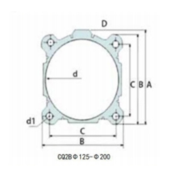 Type SMC CQ2 / CQ2B / CDQ2B / CQSB Pneumatic Air Cylinder tuyau