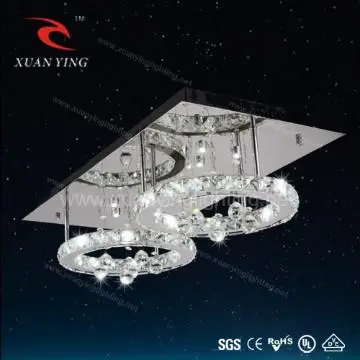 Decorative K9 Crystal Modern Ceiling Lamp With Two Circles