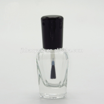 Shiny black cylindrical shape plastic nail polish bottle cap with brush