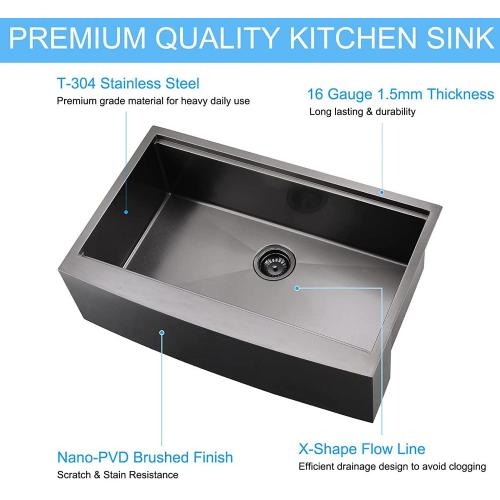 Commercial Stainless Steel Farmhouse Undermount Kitchen Sink