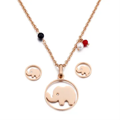 Fashion cartoon animals thailand elephant jewelry set