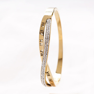 Hot-Sale Custom Logo Stainless Steel Bracelets with Cross and Roman Numerals