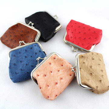 2015 new style 3 inches fashion cute PU ostrich grain buckles mini change purse
