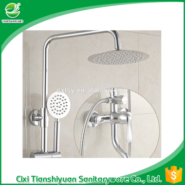 New product top SS ultra thin rainfall shower head brass faucet slide bar set