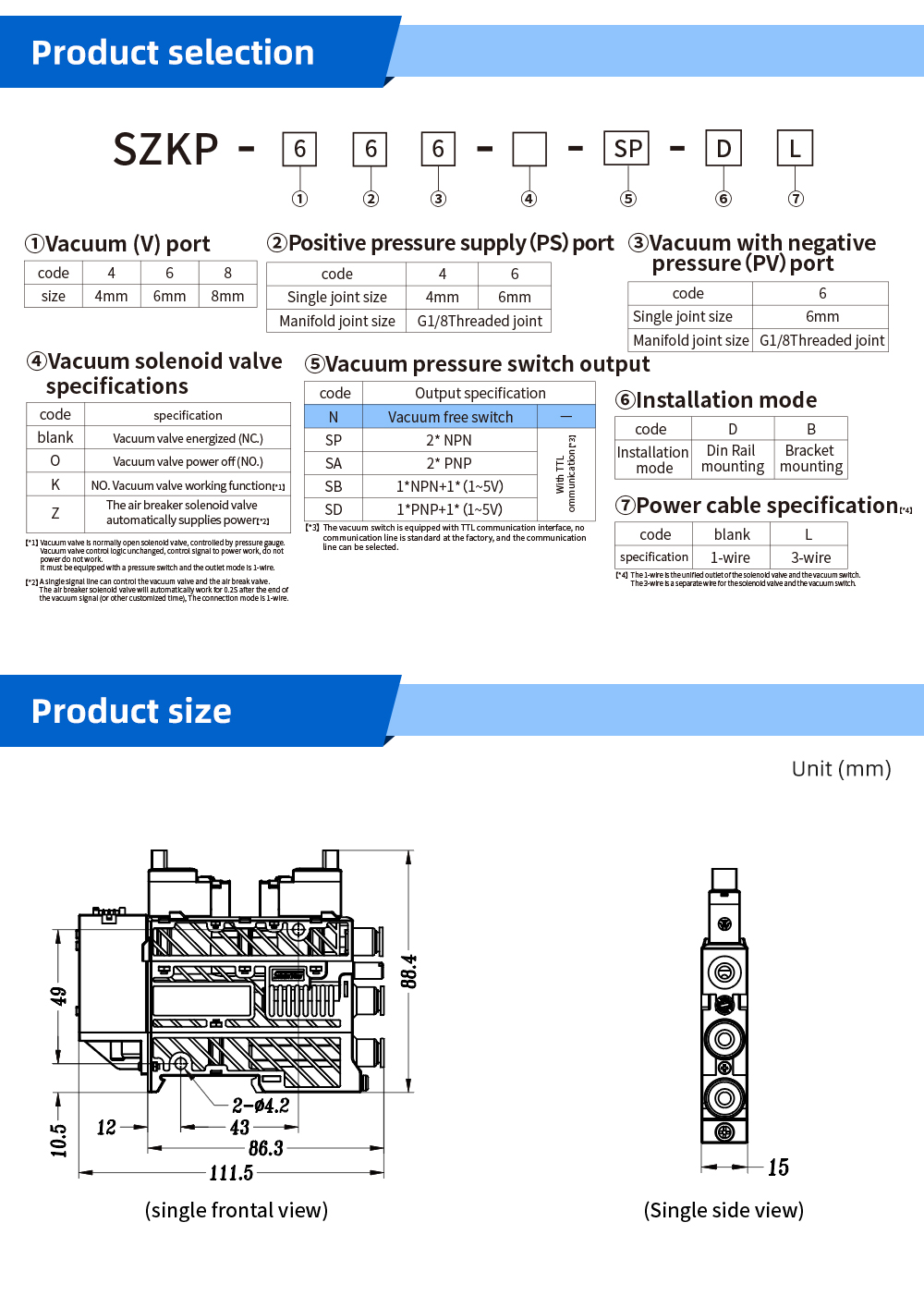 Single vacuum pump unit without meterSZKP_02