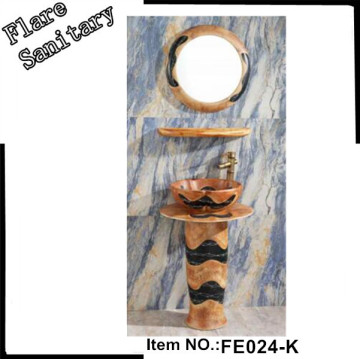 hot selling brown round ceramic hand wash basin porcelain art sink basin