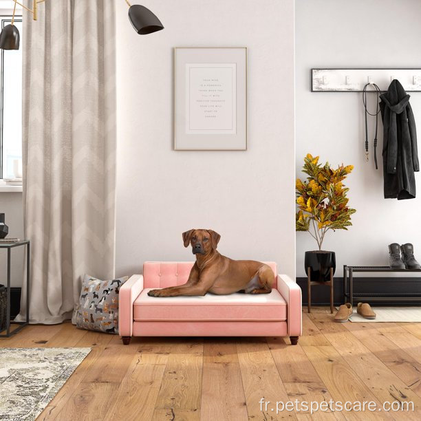 Canapé animal de compagnie grand lit de chien chat bel rose