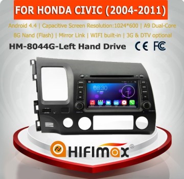HIFIMAX Android 4.4.4 car dvd player for Honda CIVIC usb aux interface for honda accord civic Left Hand Drive