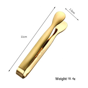 High Quality 304 Stainless Steel Electroplated Ice Tongs for Bartender and Home Bar Tools