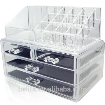 Belifa Acrylic Jewelry & Cosmetic Storage Display Boxes Two Pieces Set