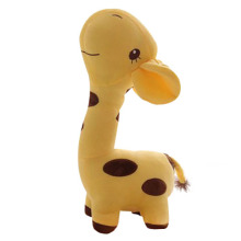 Yellow cute giraffe plush soothing toys are customizable