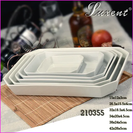 Hot sales Plain White Round Square Rectangular Oval Triangle Irregular Shaped Ceramic Porcelain Plates Dishes All Size
