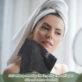 Cheap black towel cotton makeup washcloth