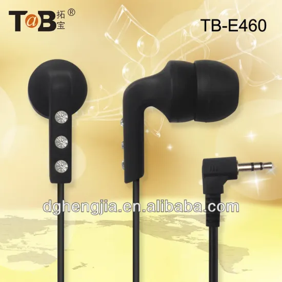 2014 new best quality black in-ear earphones/earbuds for cell phone/laptop/Tablet PC China manufacturer supplier in Dongguan