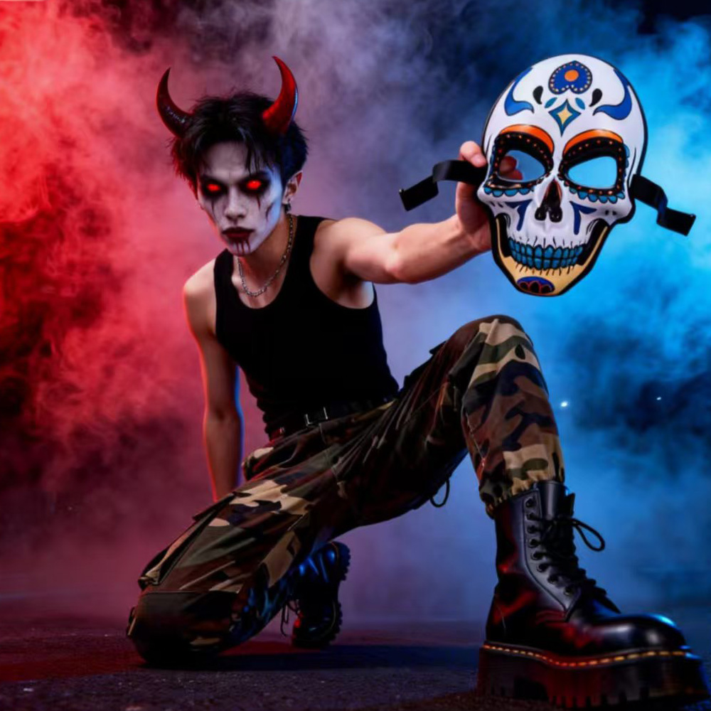 Painted Ghost Head Mask