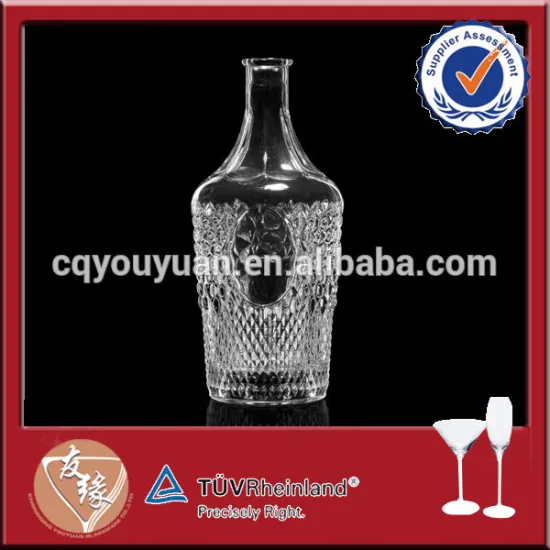 Sparkling super flint 2 liter glass bottle for vodka/whisky