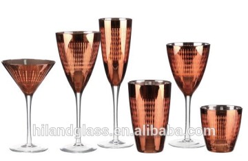 Promotional wholesale electroplated wine glass set