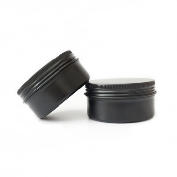 Factory Low MOQ Matte Black Face Cream Jar - Cosmetic Packaging Aluminum Jar 80ml