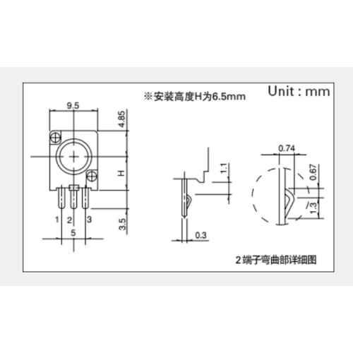 Drehpotentiometer der Serie Rk097