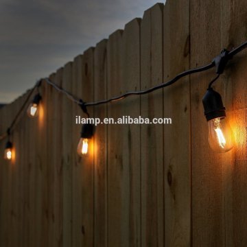 ilamptech Outdoor and indoor Weatherproof Commercial LED String Lights with Hanging Sockets