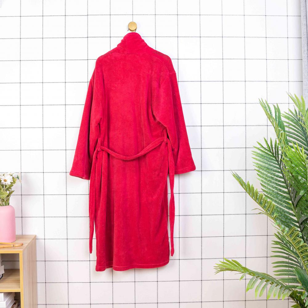 Soft Coral Fleece 100% Polyester Women Bathrobe