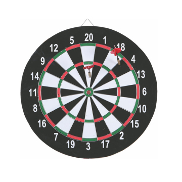 Double-Sided Mini Paper Dartboard Set with 6 Brass Darts - Game Board for Sale