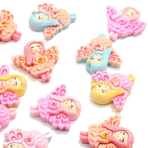 Αρκετά νεώτερα 2020 Novel Resin Beads Flat Back Wing Girls Body Style Style Kawaii Popular Cabochons for Craft Decor αυτοκόλλητα