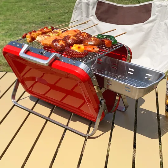 outdoor kitchen barbecue draagbare bbq grill tragbarer grill  outdoor portable briefcase box charcoal grill