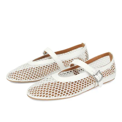 Women's Mesh Ballet Flats, Fishnet Ballet Flats