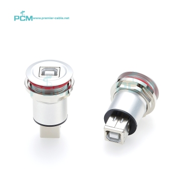 Adattatore per montaggio per monte rotondi in alluminio in alluminio di grado industriale USB 2.0 di tipo B per MSDD Pass attraverso il telaio del gabinetto e le applicazioni di stampante