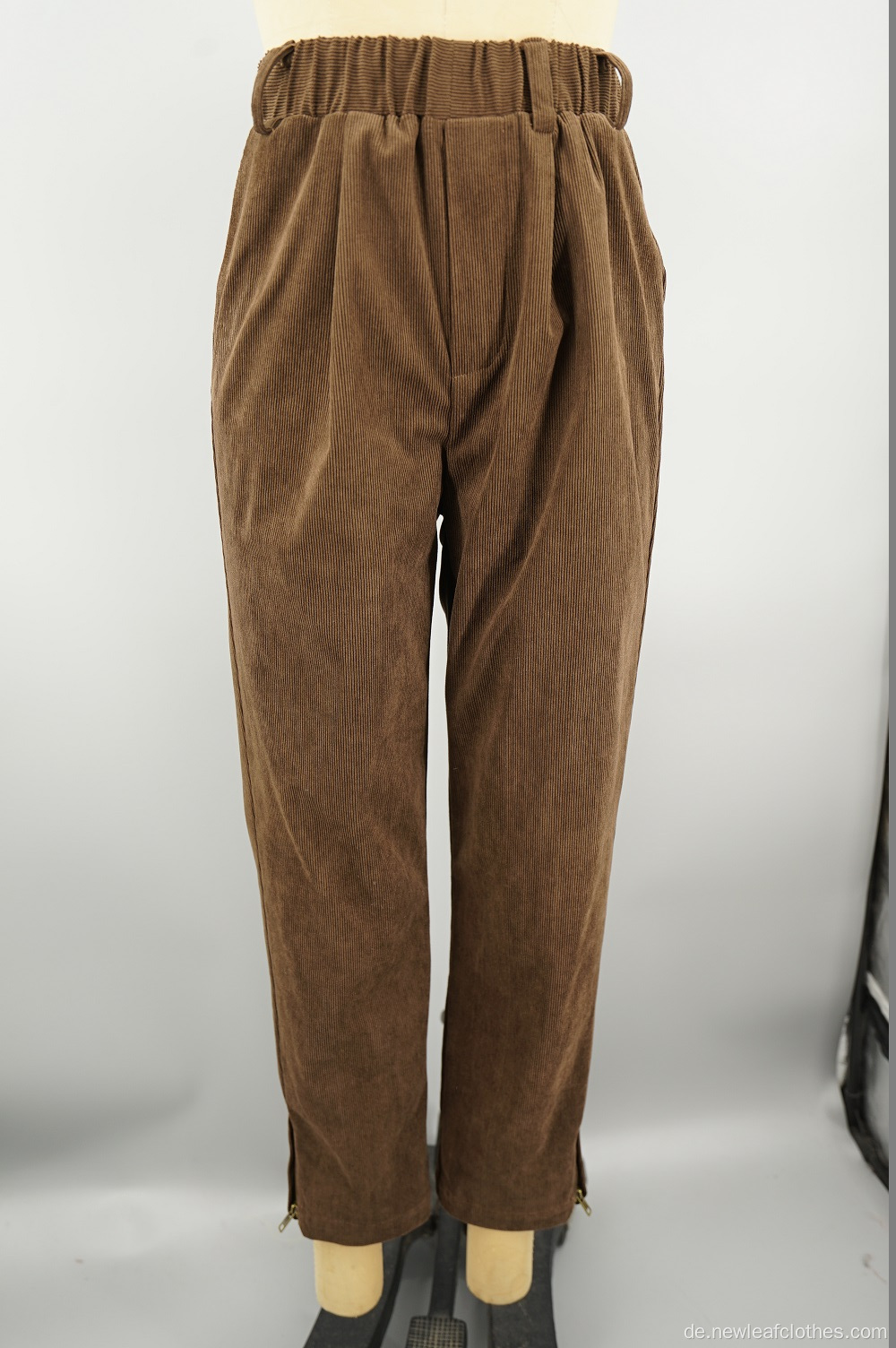 New Brown Fleece Corduroy für Frauen 16W gerade Hosen