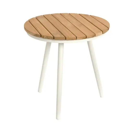 Wooden Poolside Round Table Lounger Side Table