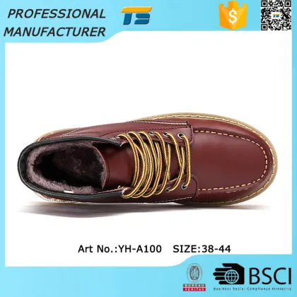 Cotton Work Wholesale Handmade Leather Boots For Men