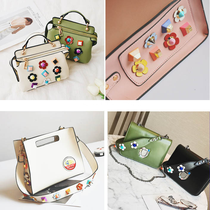 Multi-Color Flower Design Shoulder Bag