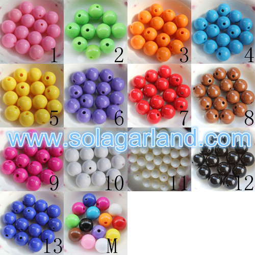 6-20MM Acrylic Opaque Round Bubblegum Beads Spacer Chunky Jewelry Making Beads