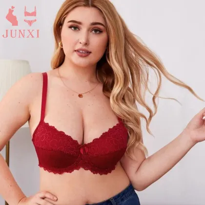 Plus Size Thin Cup French Lace Gather Bra - New Arrival