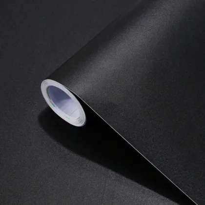 Black PVC Self-Adhesive Bedroom Office Wallpaper